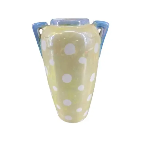 Vintage Hand Painted Lusterware 3D Floral Vase, Japan, 6" Tall - Picture 4 of 9